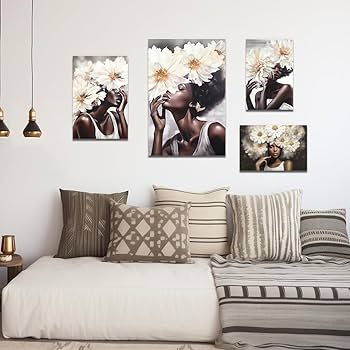 Amazon.co.jp: ZQQARTアフリカ系アメリカ人のウォールアート 頭